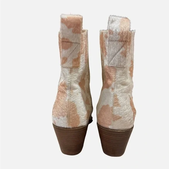 ARIDER GIRL Cowgirl Western Ankle Boots Faux Animal Fur Booties 8 Boho Concert - Picture 5 of 7